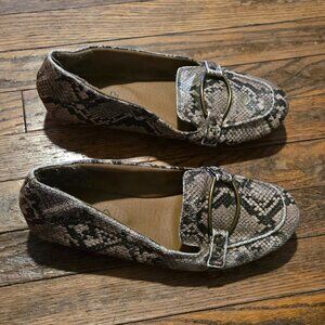 Baretraps Kellye Loafers Women’s 7M Faux Snakeskin Slip-On Flats Comfort Shoes
